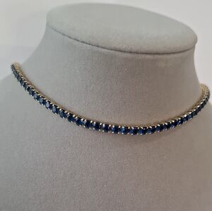 Sapphires tennis necklace 4mm stones